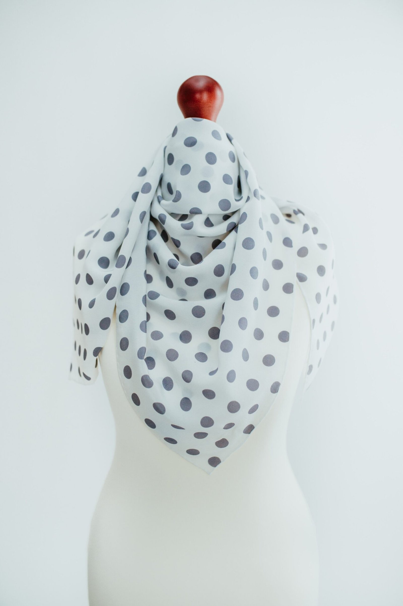 White Silk Scarf – Love affair with polka dot