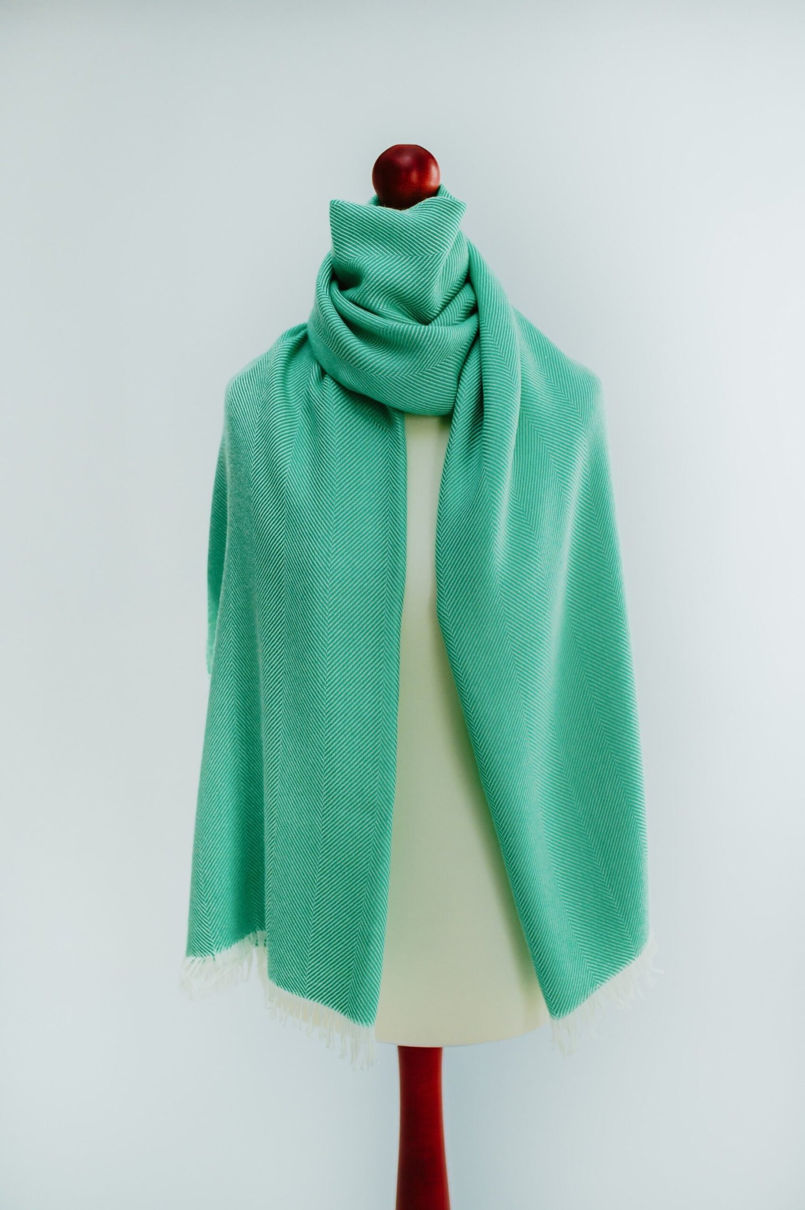 Spring Green Cashmere and silk stole