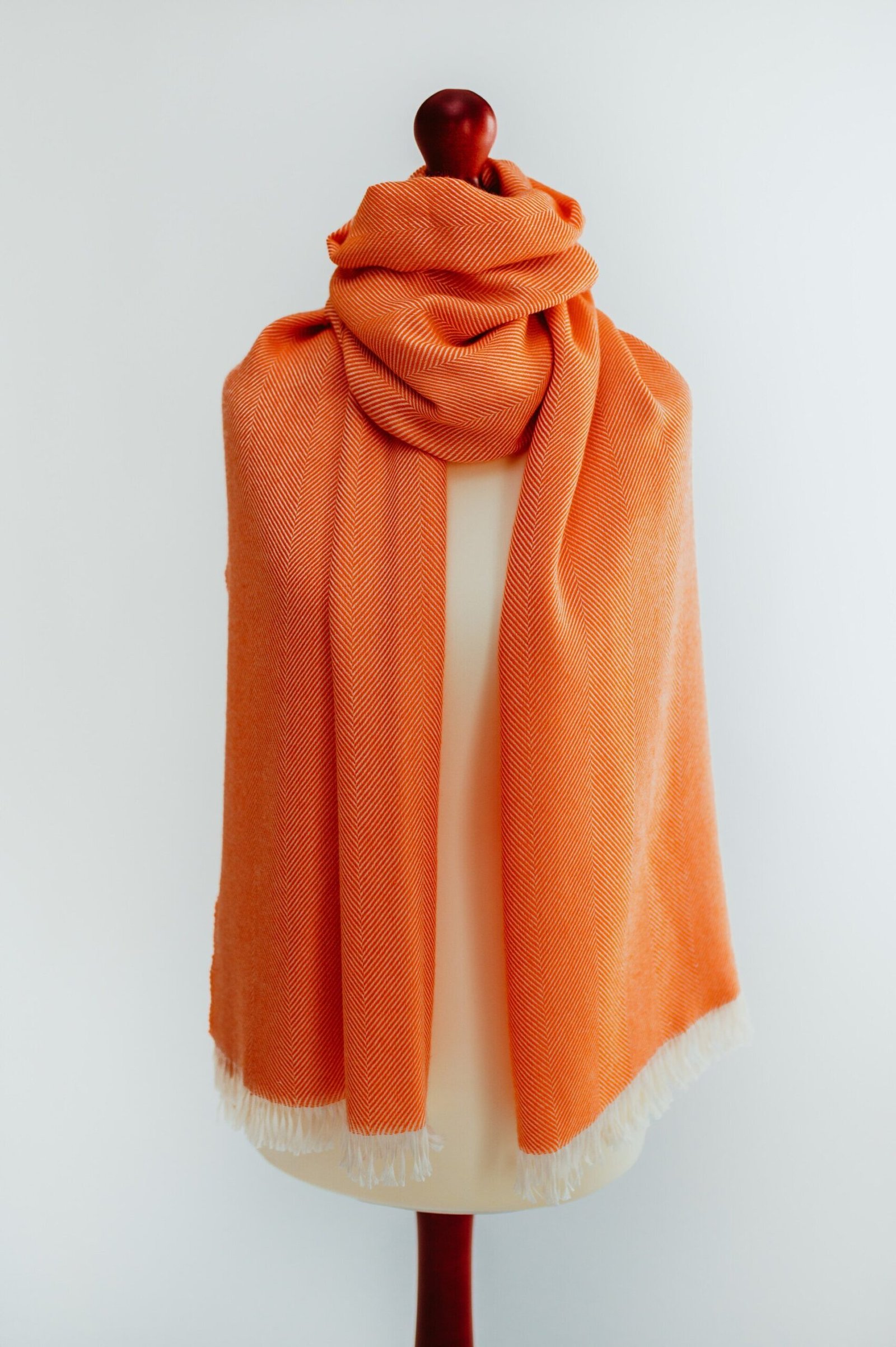 Tangerine Cashmere and silk stole