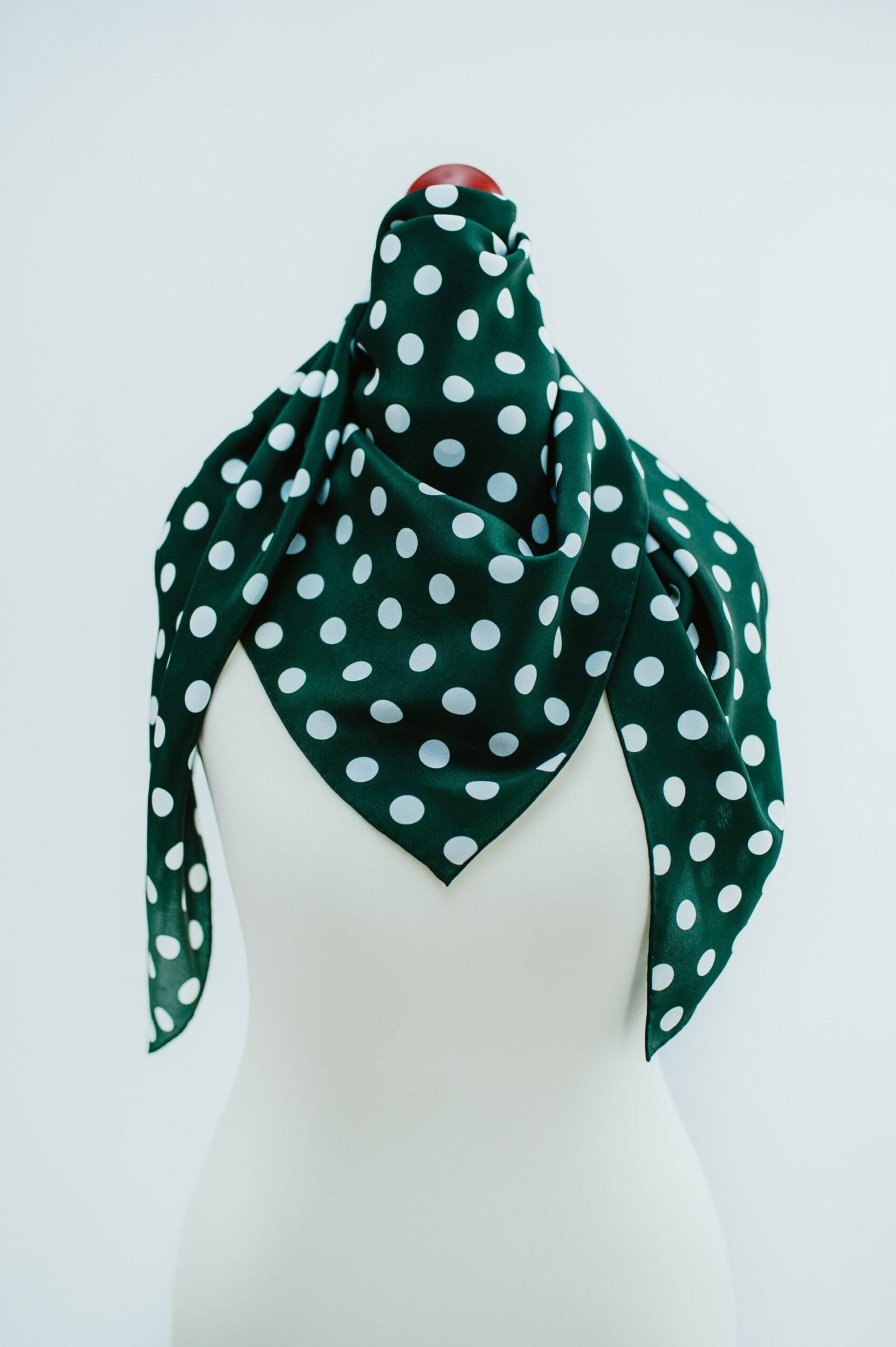 Forest Green Silk Scarf – Love affair with polka dot
